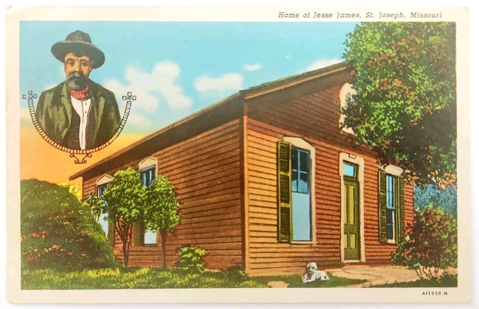St Joseph MO-Missouri, Home of Jesse James, Antique Souvenir Vintage Postcard