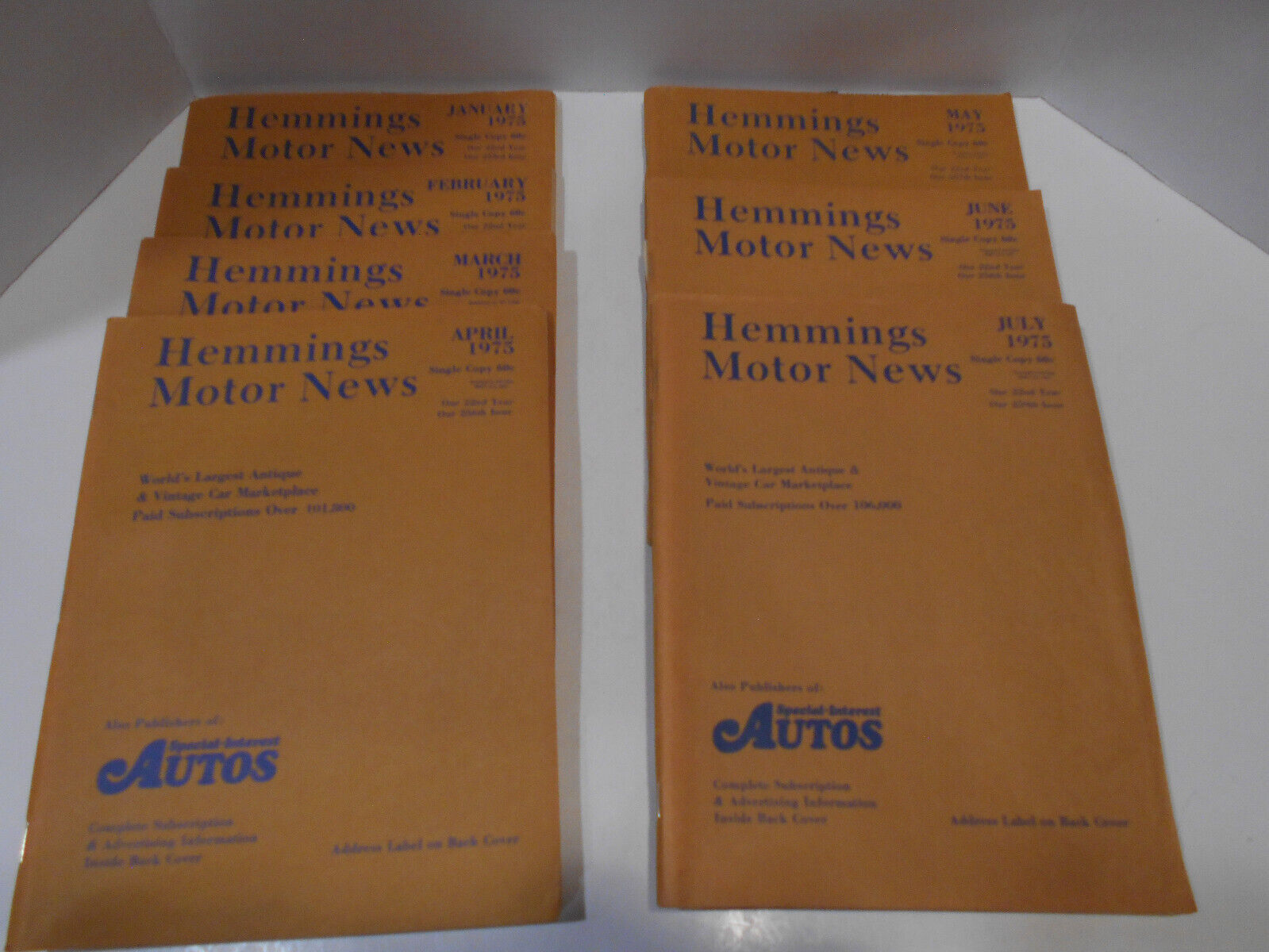 Vintage Hemmings Motor News Magazine Lot of 7 1975 Jan-July May June Feb April