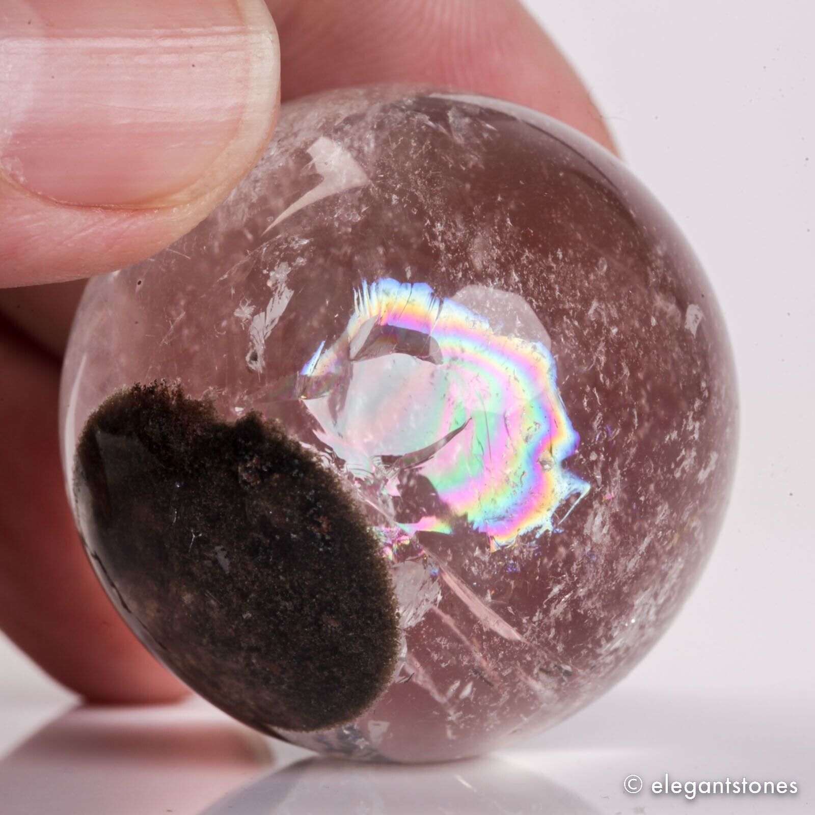 60g35mm Natural Garden/Phantom/Ghost/Lodolite Quartz Crystal Sphere Healing Ball