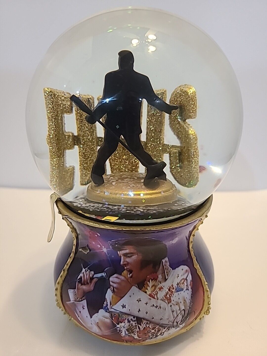 Elvis Presley Singing Burning Love Musical Glitter Bradford Exchange Globe