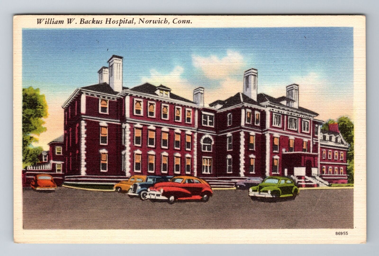 Norwich CT-Connecticut, William W Backus Hospital, Antique Vintage Postcard