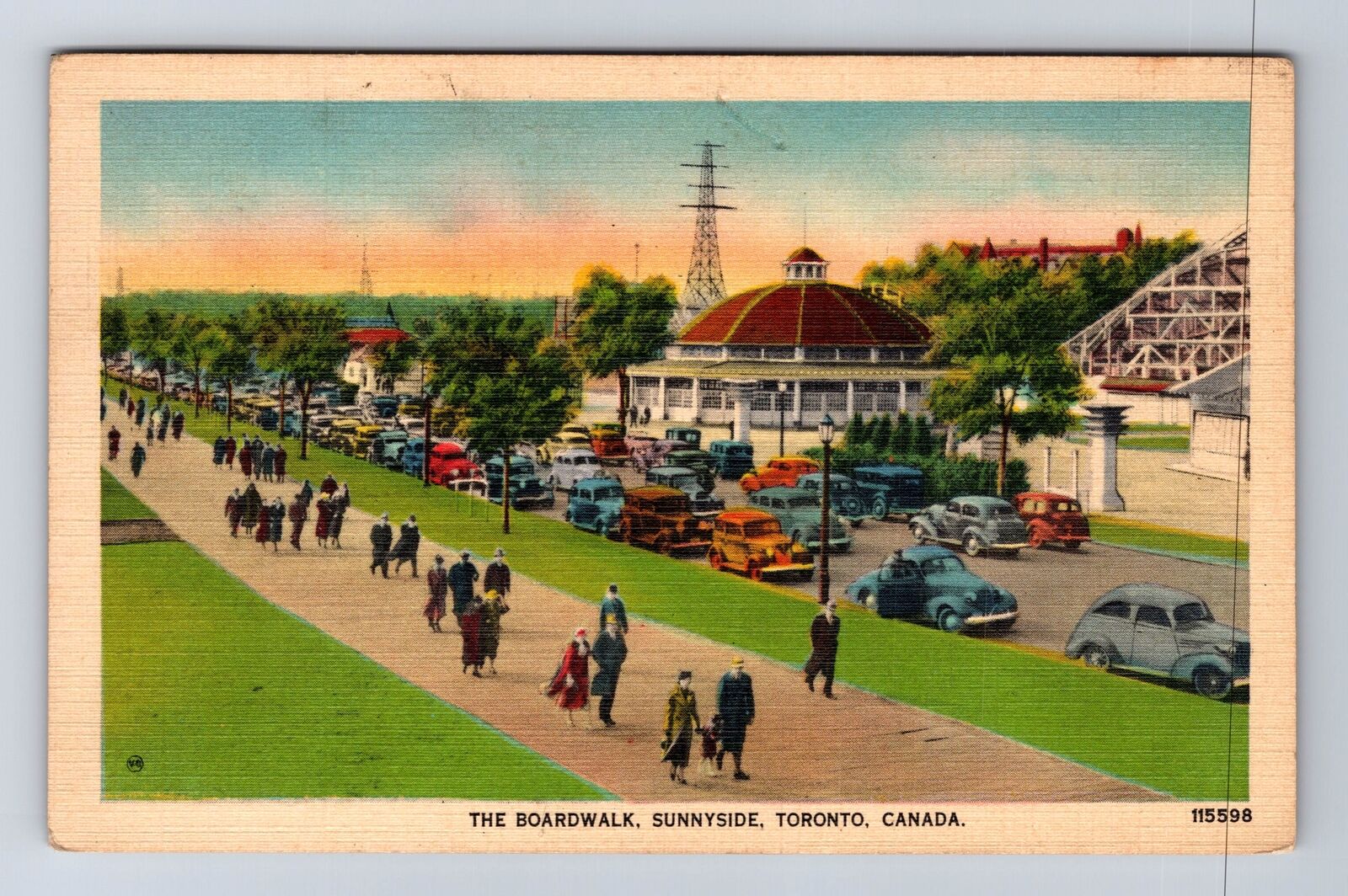 Toronto ON-Ontario Canada The Boardwalk, Sunnyside, Vintage c1940 Postcard
