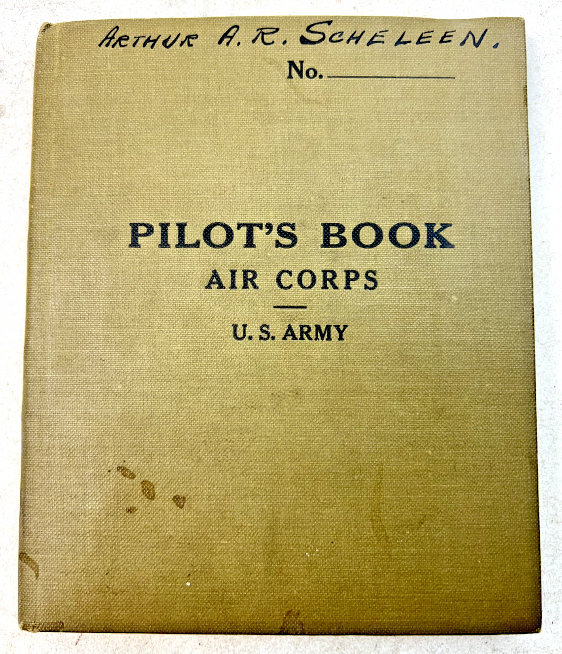 Antique Rare 1919-1931 Pilot\'s Log Book Air Corps U.S. Army