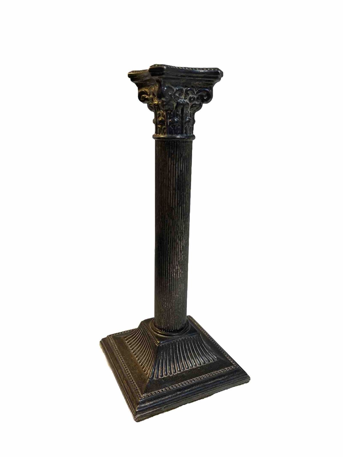 Candle Holder Vintage Greek Column 8.5” Silver Plated Godinger?