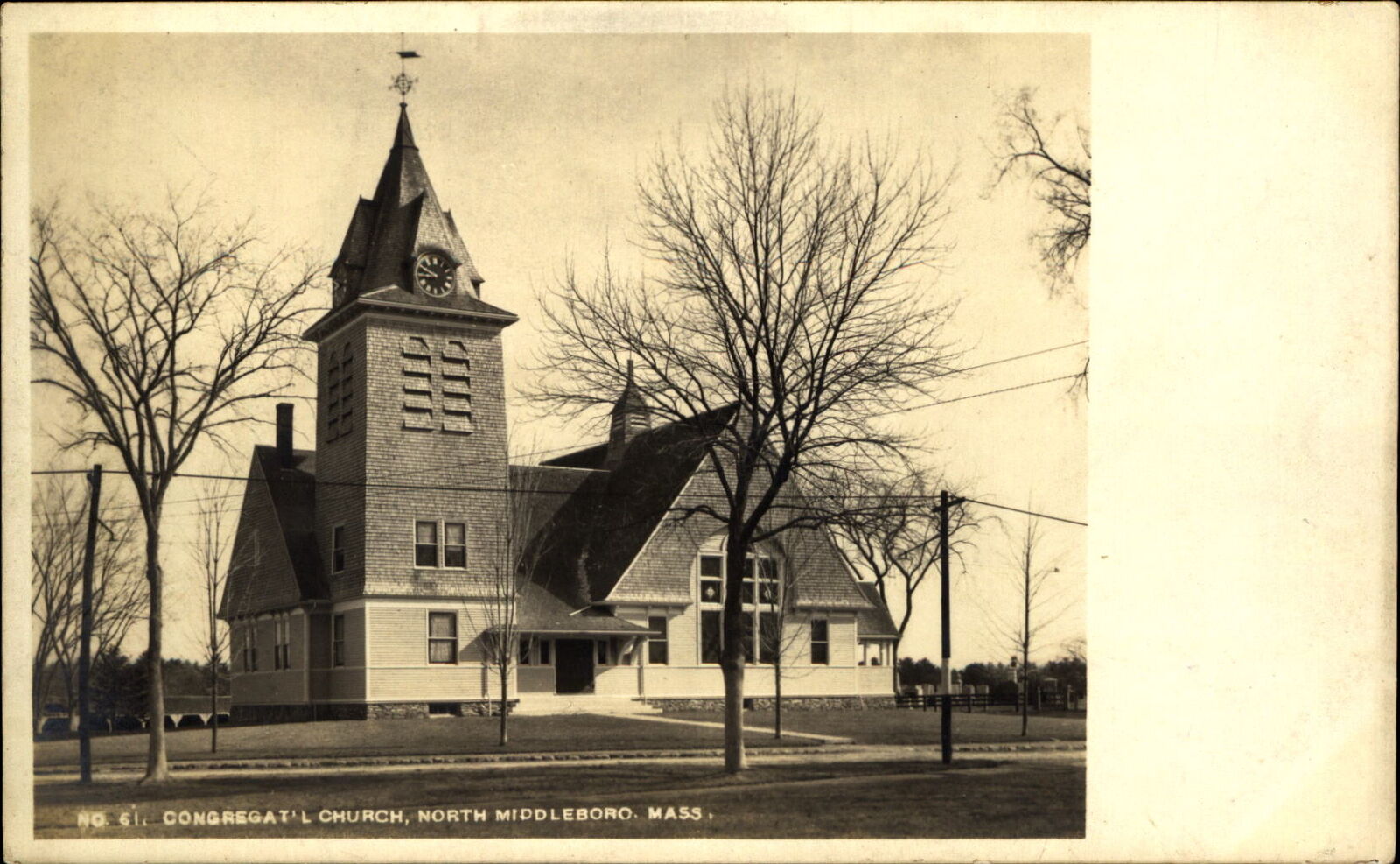 Congregational Church ~ North Middleboro Massachusetts MA ~ RPPC UDB c1905