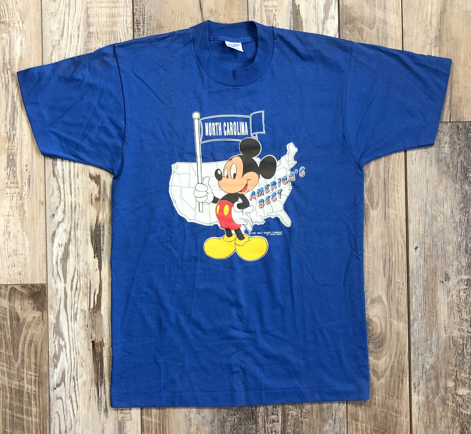 Vintage Mickey Mouse T-Shirt North Carolina America's Best Velva Sheen Size L