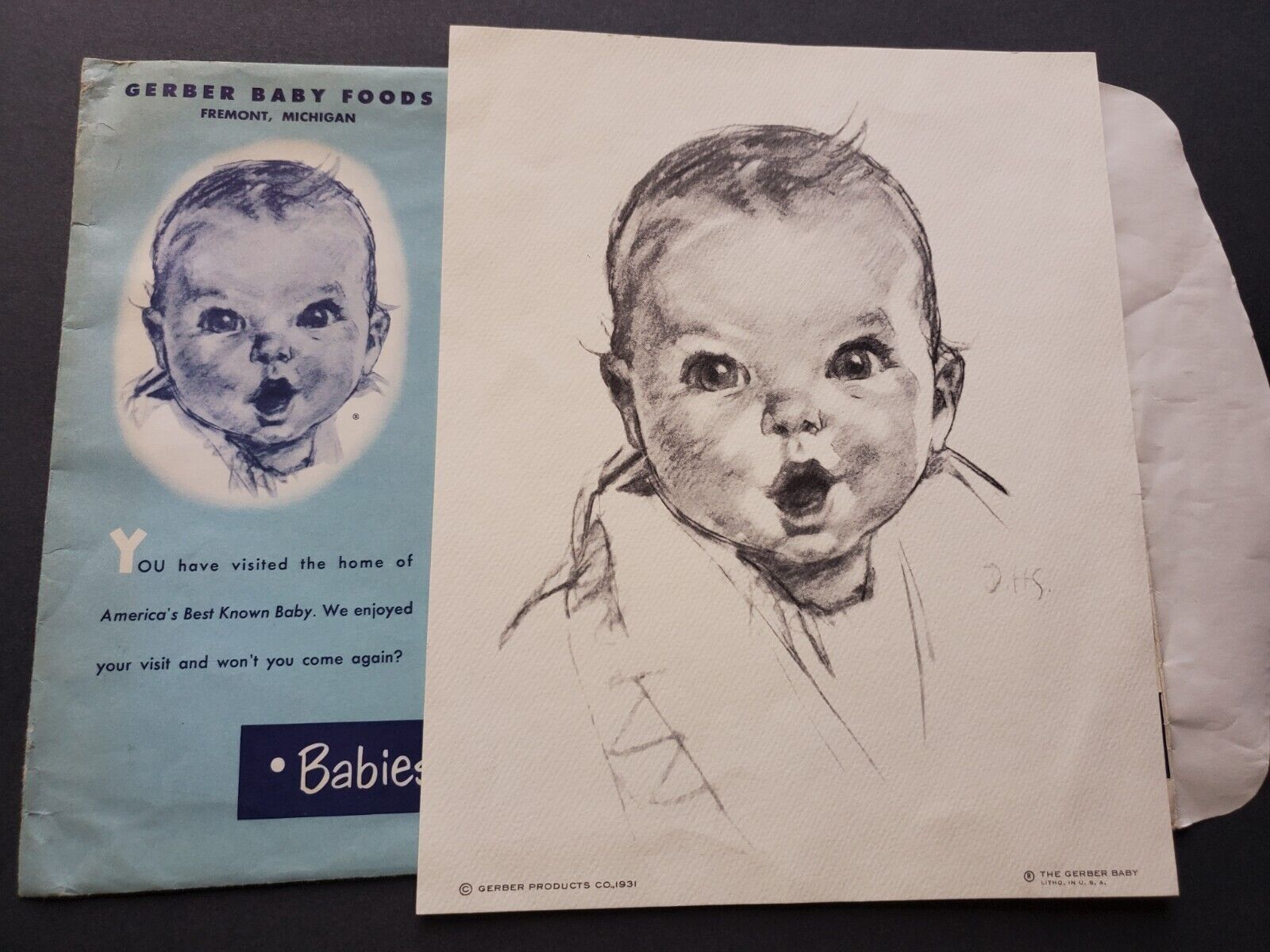 Gerber Baby 1931 Lithograph Art Print 8” x 10” with Envelope