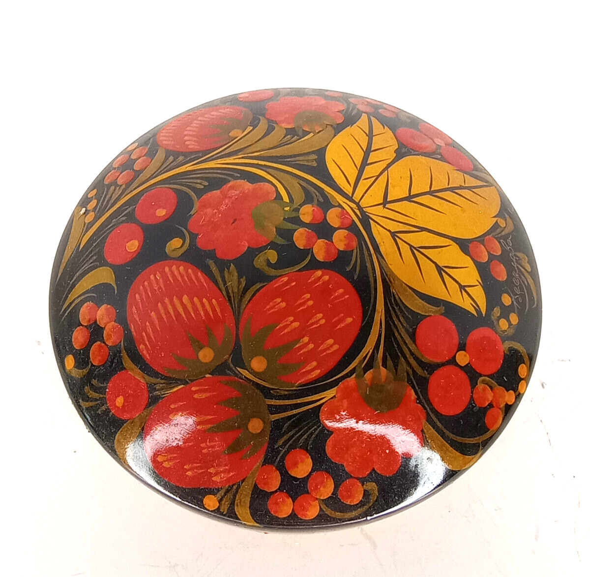 Vintage Russian Lacquer Box ~ Signed Handpainted Trinket Box w. Original Tags
