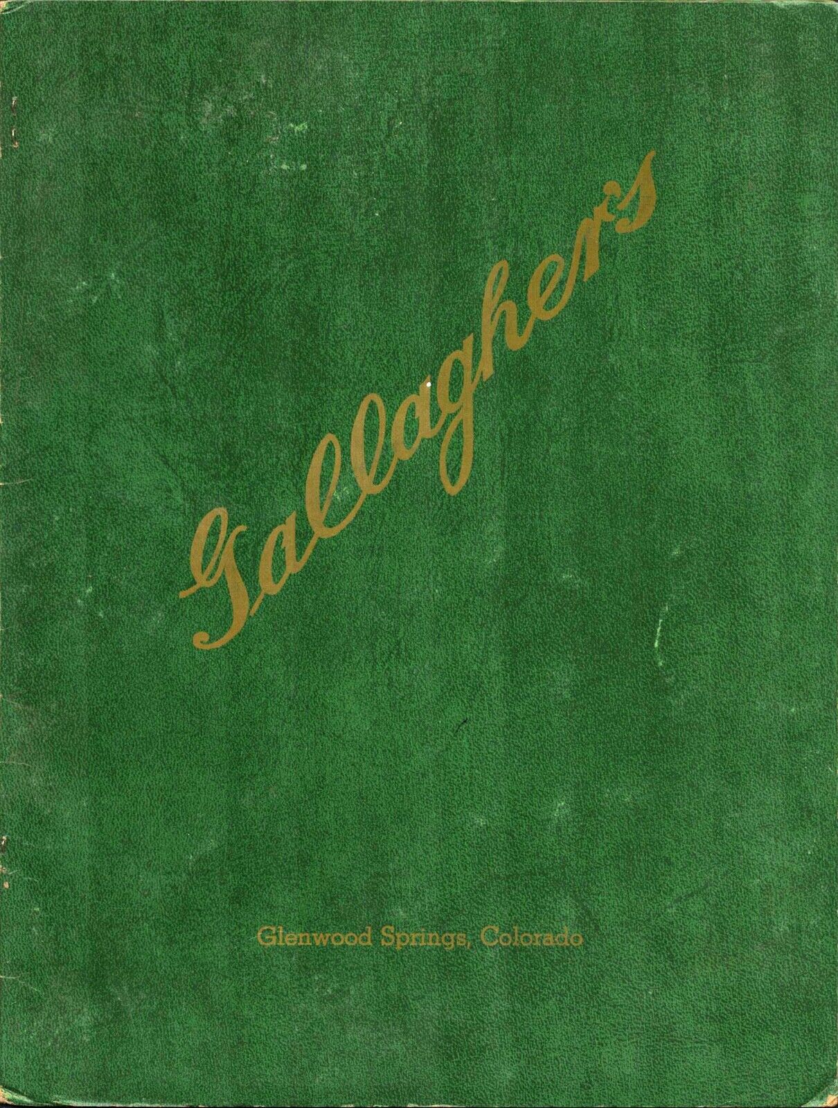 1970s GALLAGHER'S vintage restaurant dinner menu GLENWOOD SPRINGS, COLORADO