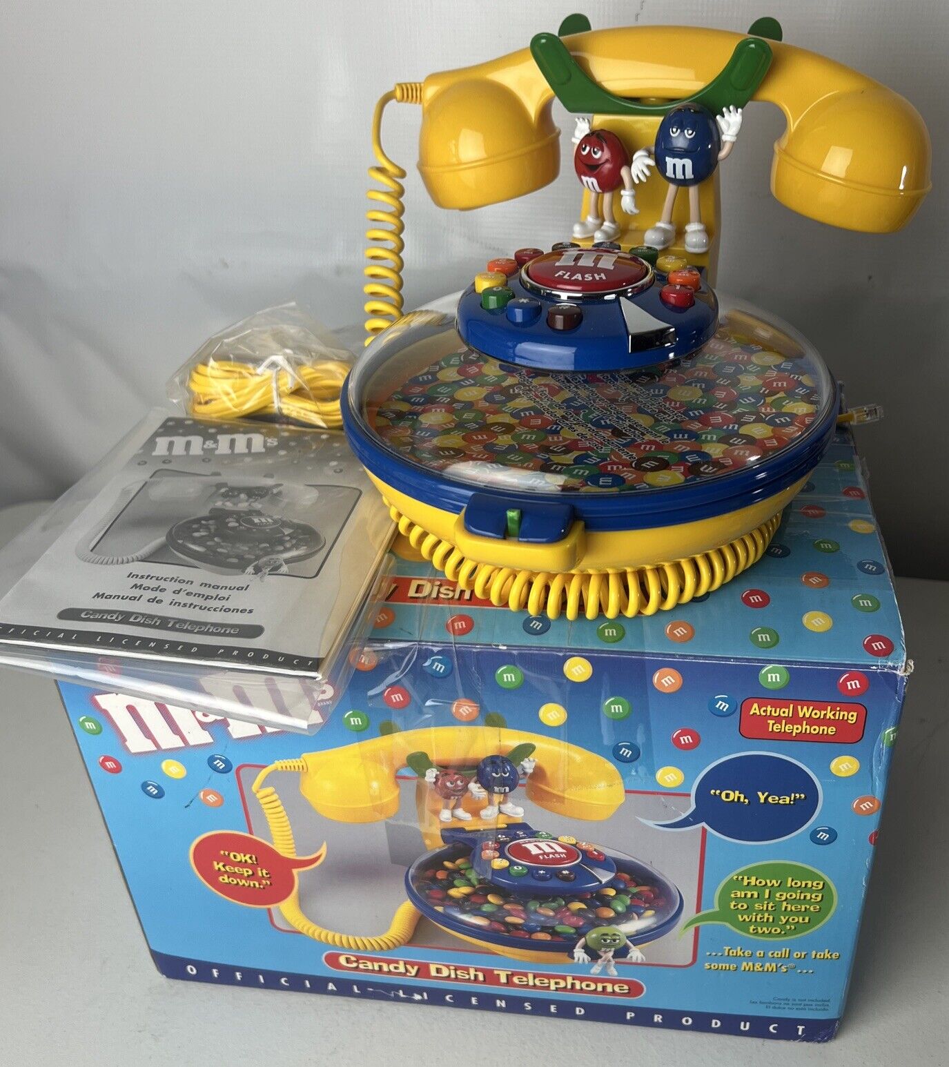 M&M\'s Vintage Candy Dish Telephone Mars W/ Original Packing M&M’s Tote Bag Incl