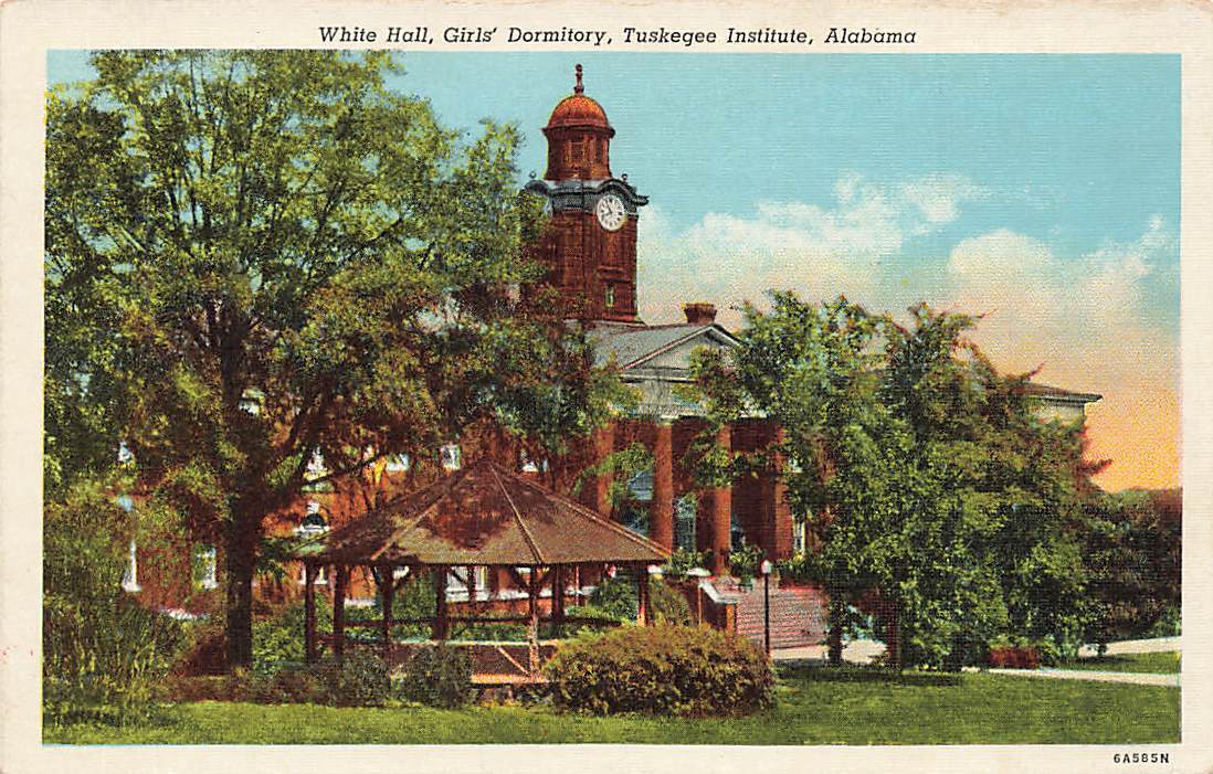 c1930s-40s Linen White Hall Girls Dormitory Tuskegee Institute Alabama AL P526