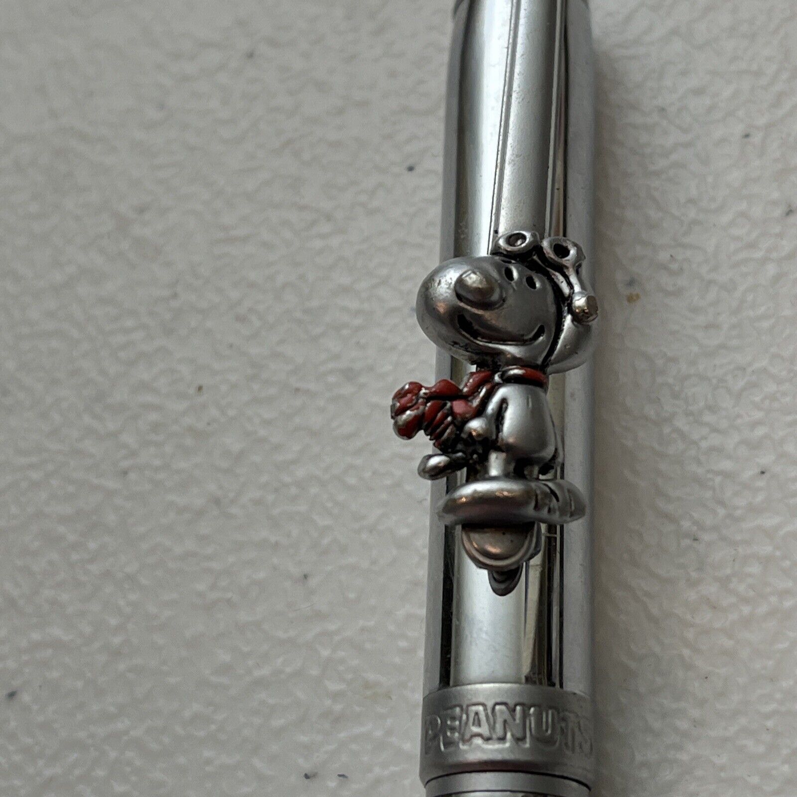 Vintage Pen Peanuts Snoopy with Red Scarf Silver Tones