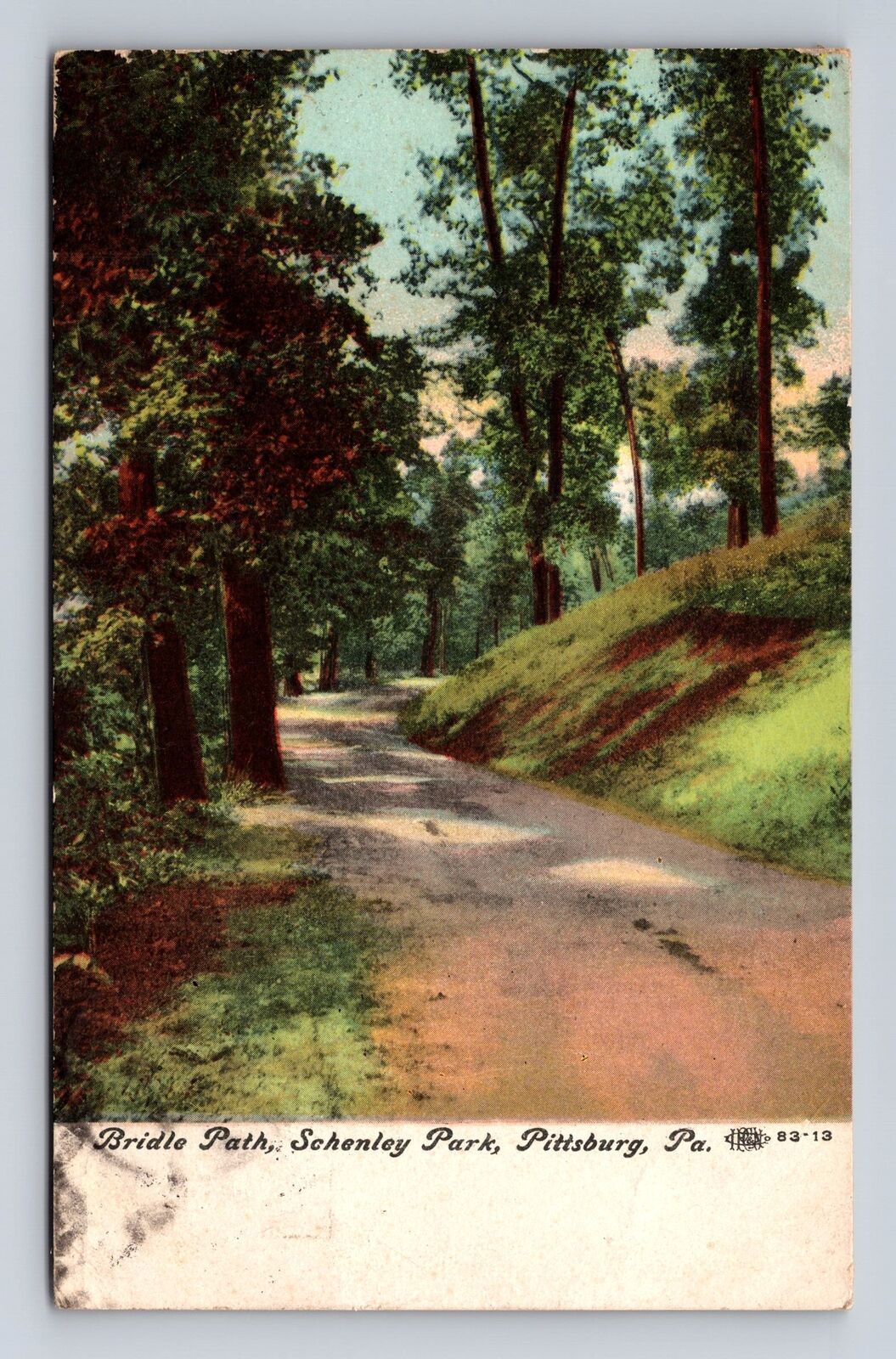 Pittsburg PA-Pennsylvania, Schenley Park, Bridle Path, Antique Vintage Postcard