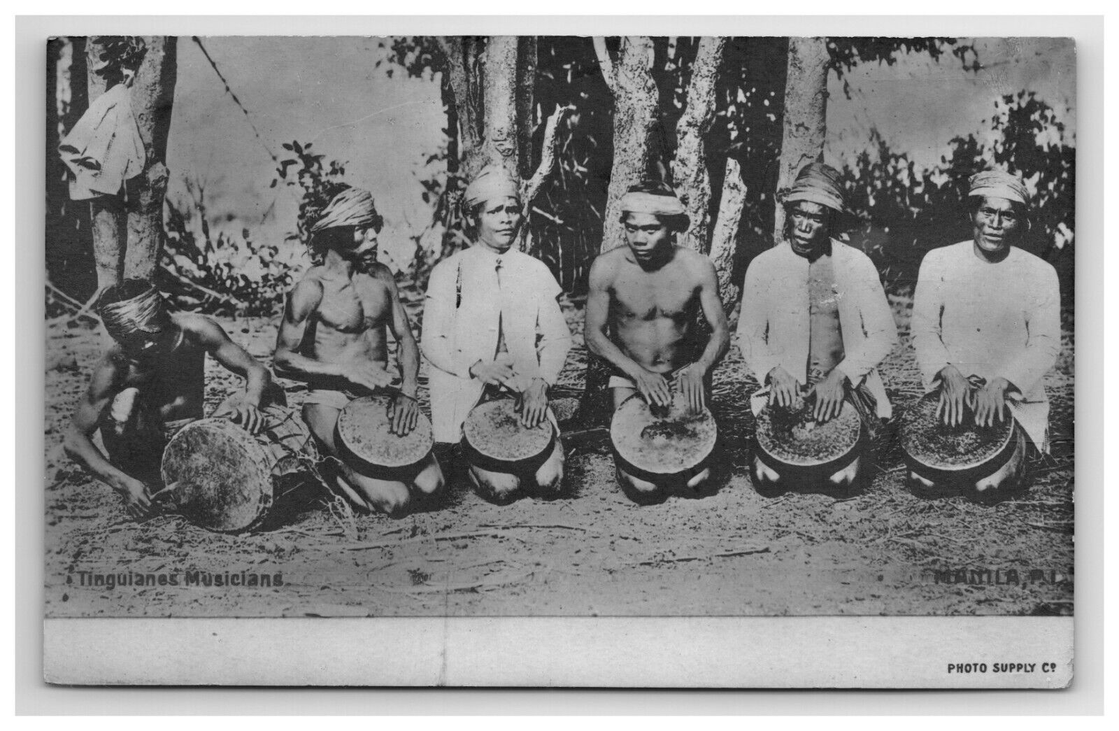 RPPC Postcard Tingulanes Tribe Musicians Indigenous Manila Philippines PostKarte