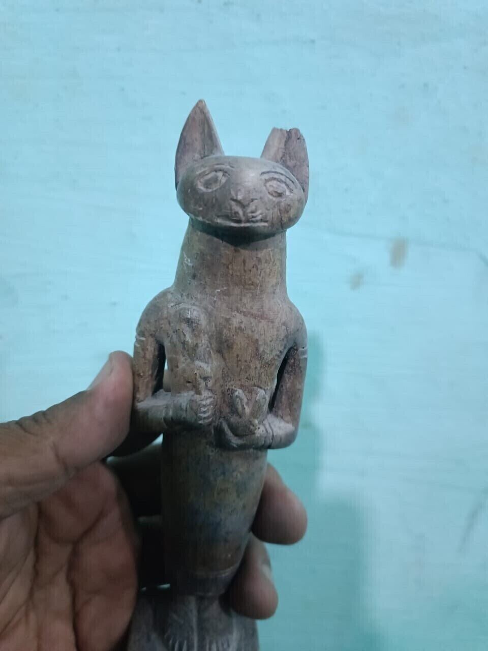 Ancient Egyptian Antiquities Goddess Bastet Cat Handcrafted Rare Piece BC