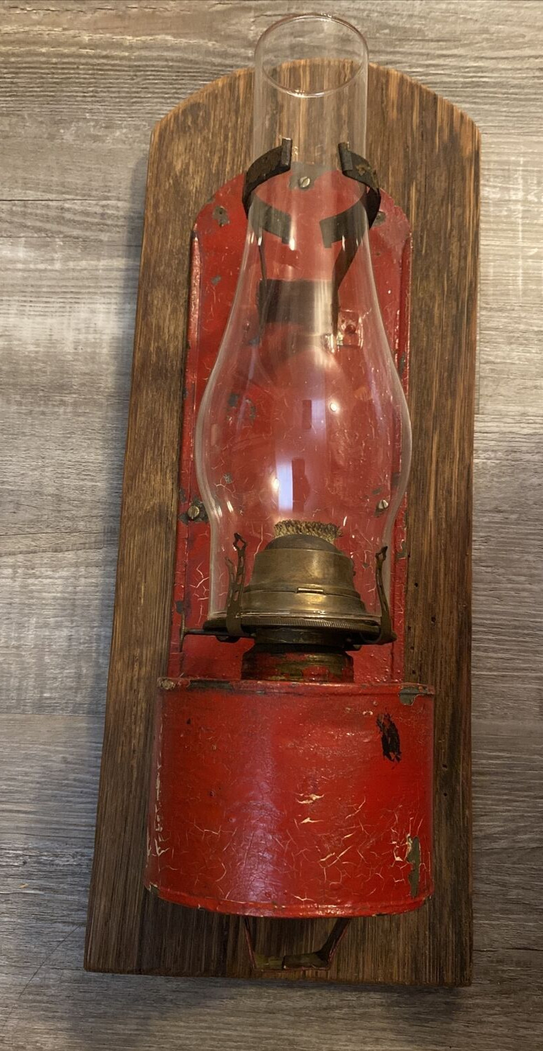 Antique Tin Caboose Lantern-W/Clear Globe-P&A Burner