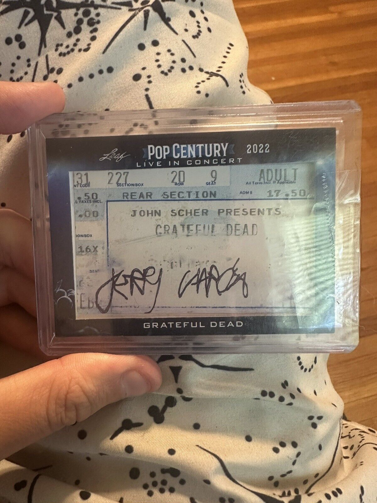 2022 Leaf Trading Pop Century live in concert autographed Jerry Garcia ticket