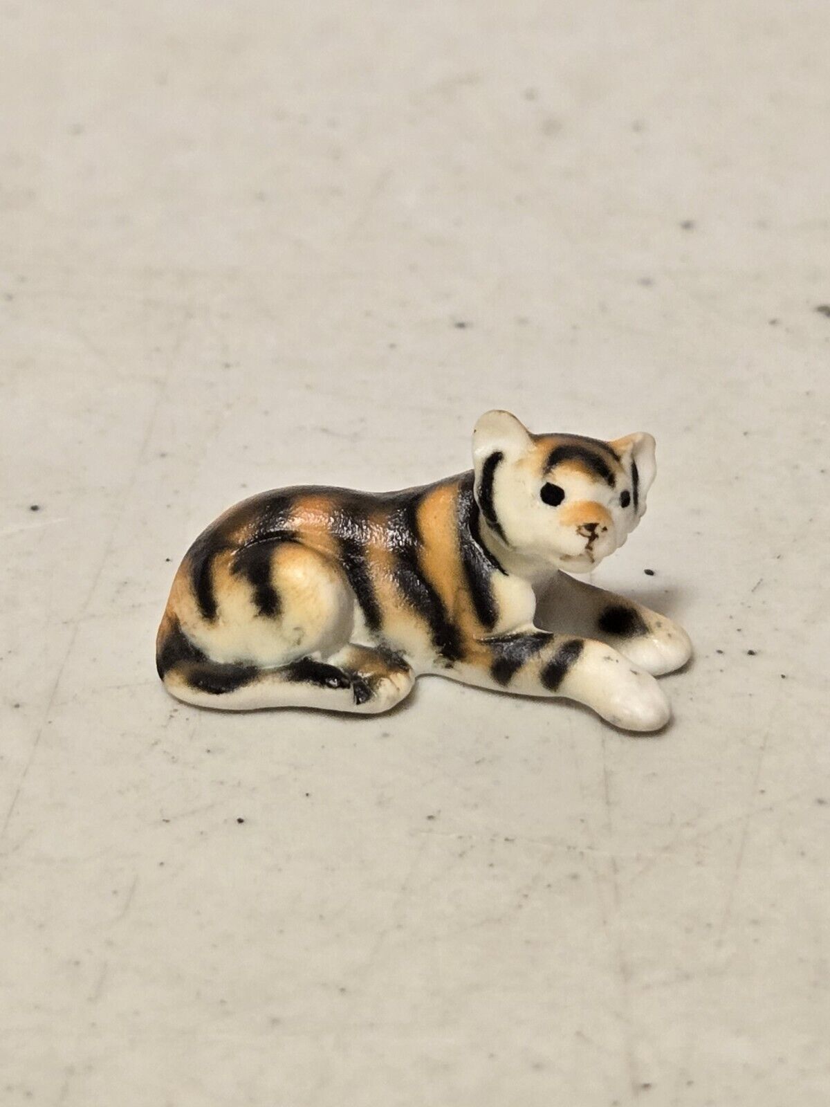Miniature Bengal Tiger Cub Figurine - Bone China - Made in Japan (1960s)