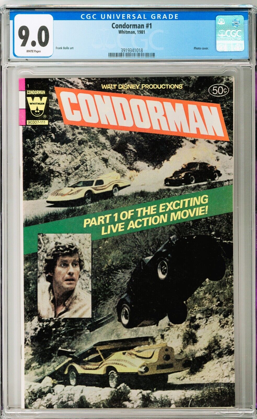 Condorman #1 CGC 9.0 (1981, Whitman) Photo Cover, Frank Bolle art, Disney Movie