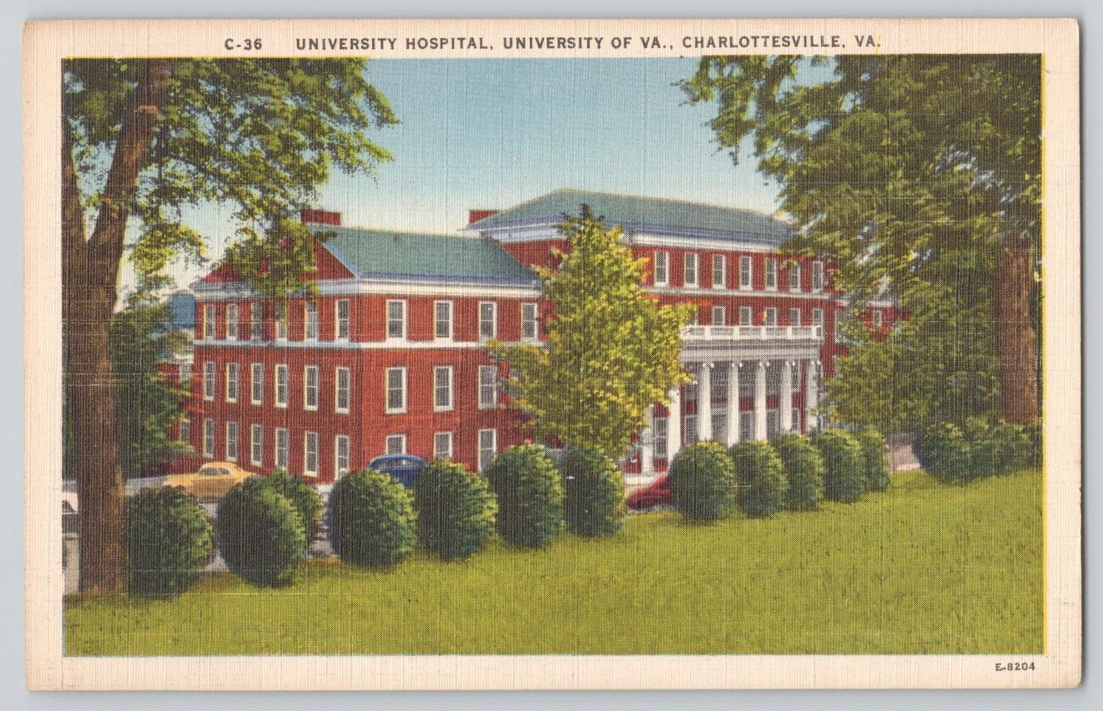 Postcard University Hospital, University of VA, Charlottesville, VA