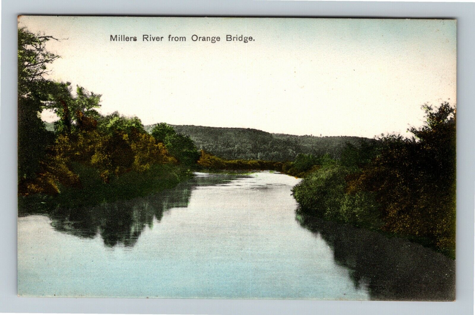 Orange MA, Millers River from Orange Bridge c1910 Massachusetts Vintage Postcard