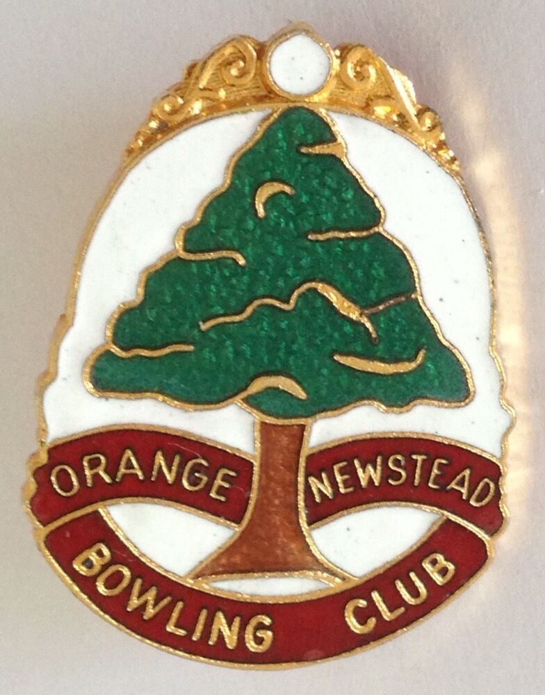 Orange Newstead Bowling Club Badge Rare Vintage (M21)