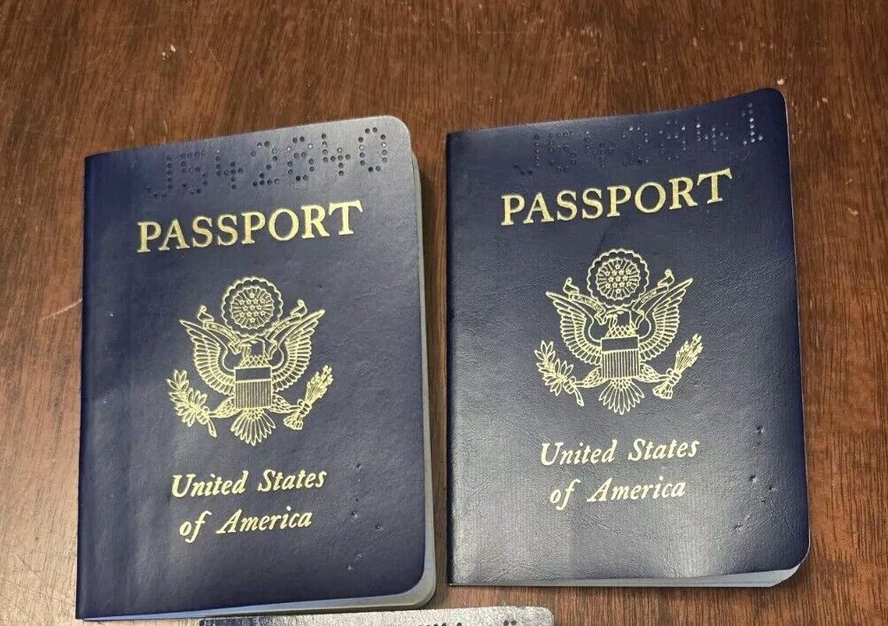 Lot of 2 Vintage Obsolete Expired US Passport with Immigration Visa 1978 to 1983