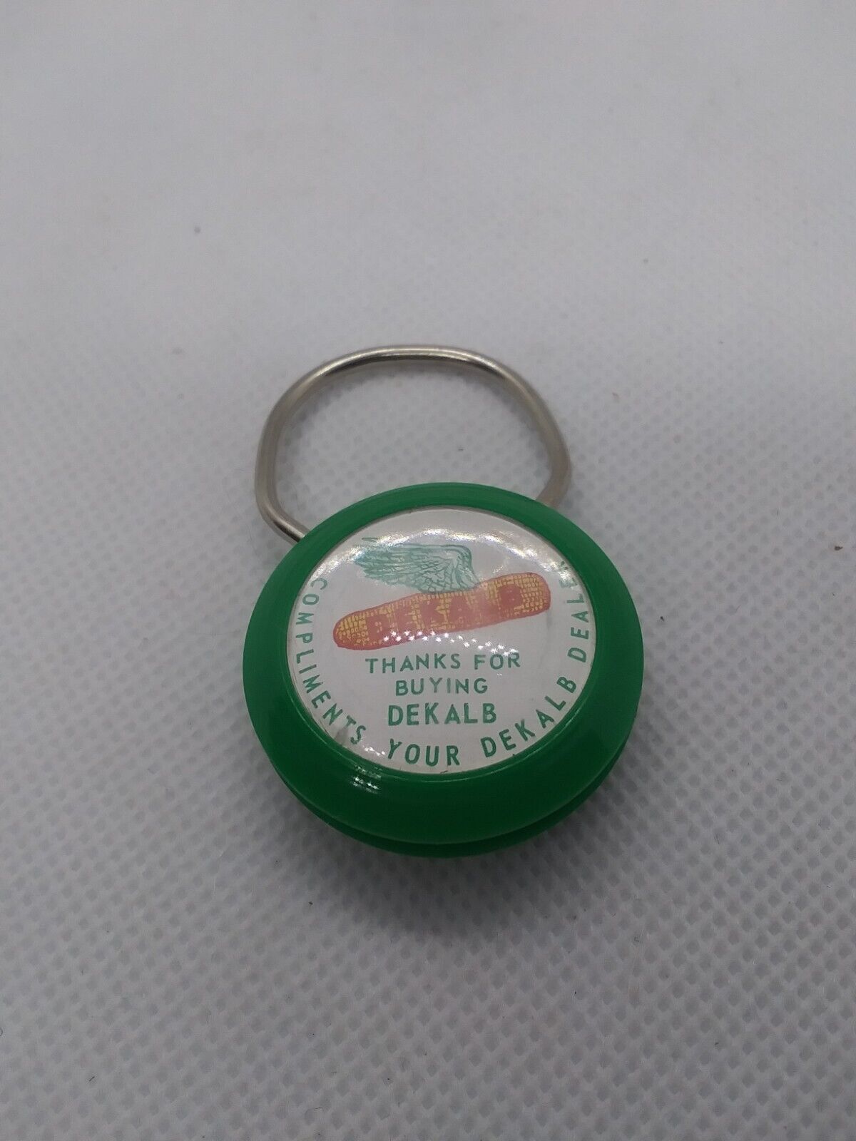 Vintage Green Dekalb Corn Seed Thanks For Buying Keychain