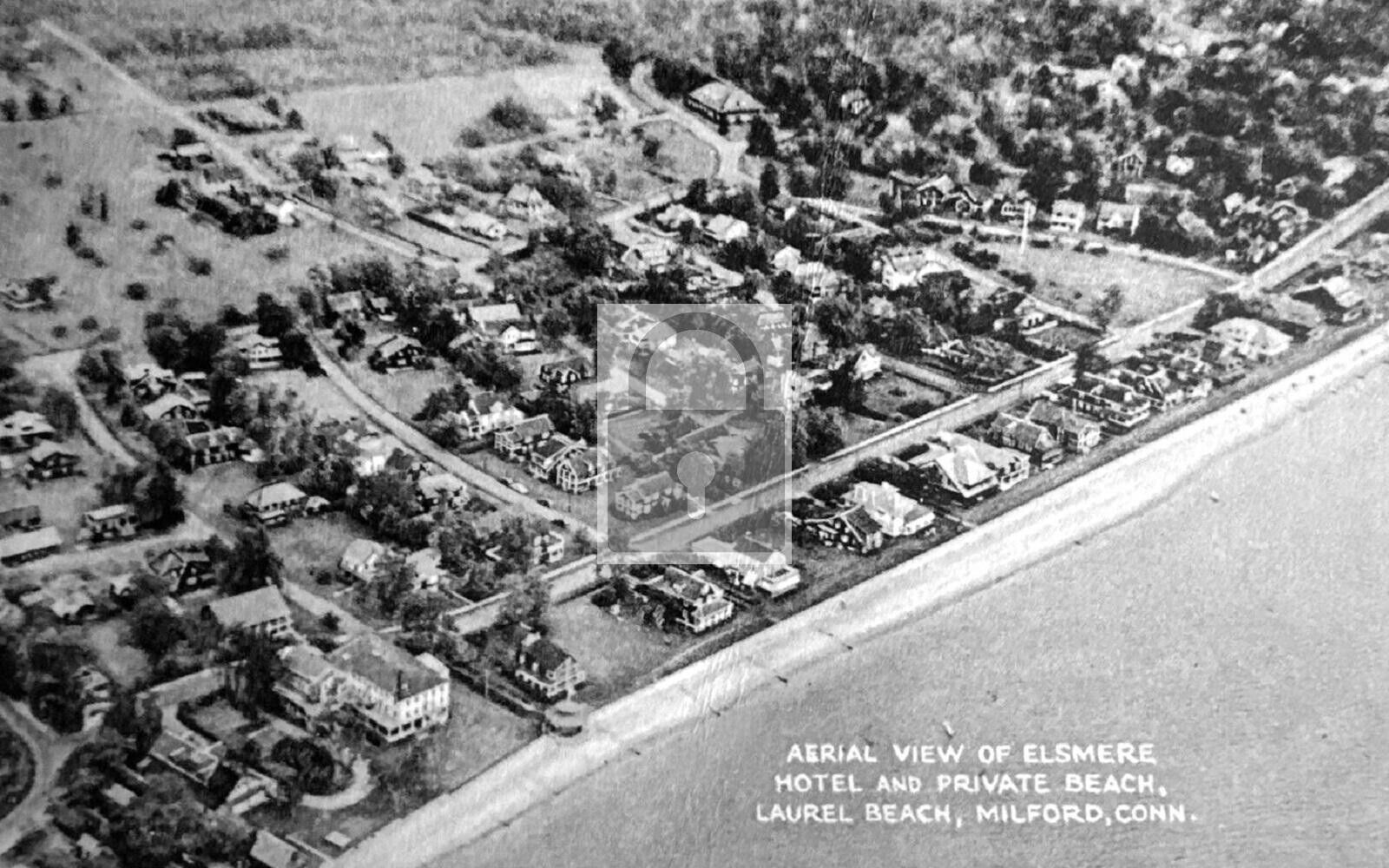 Aerial View Elsmore Hotel Laurel Beach Milford Connecticut CT Reprint Postcard