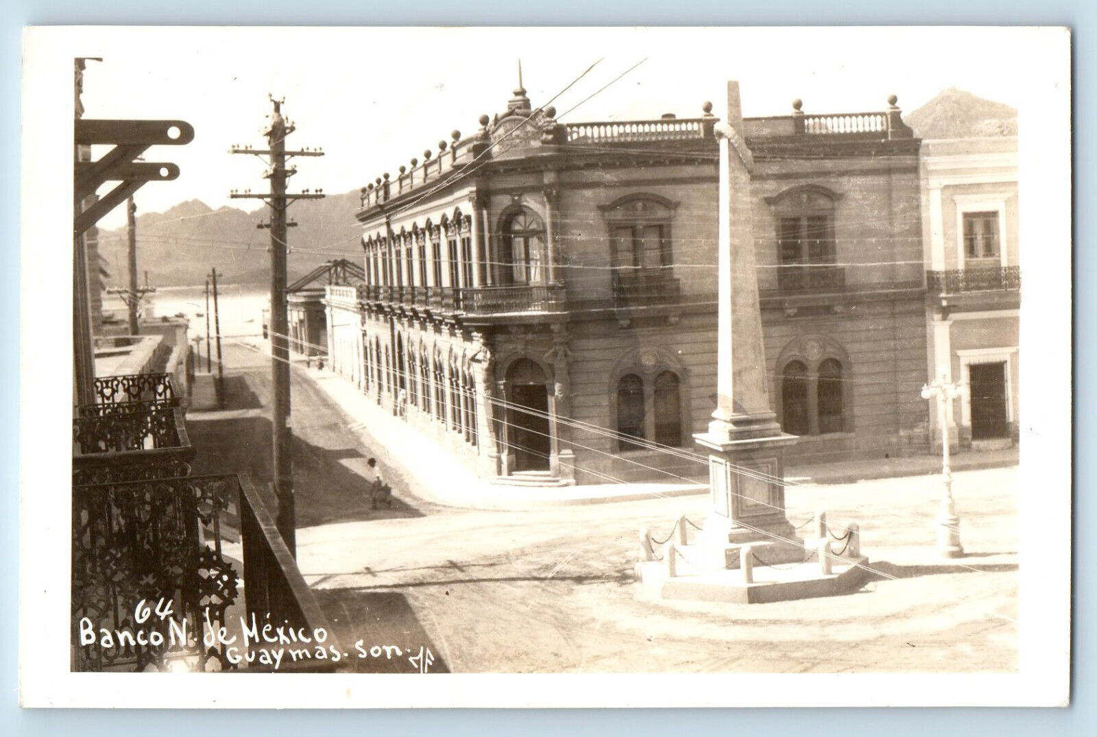 Guaymas Sonora Mexico Postcard Banco N. de Mexico c1930's Unposted RPPC Photo
