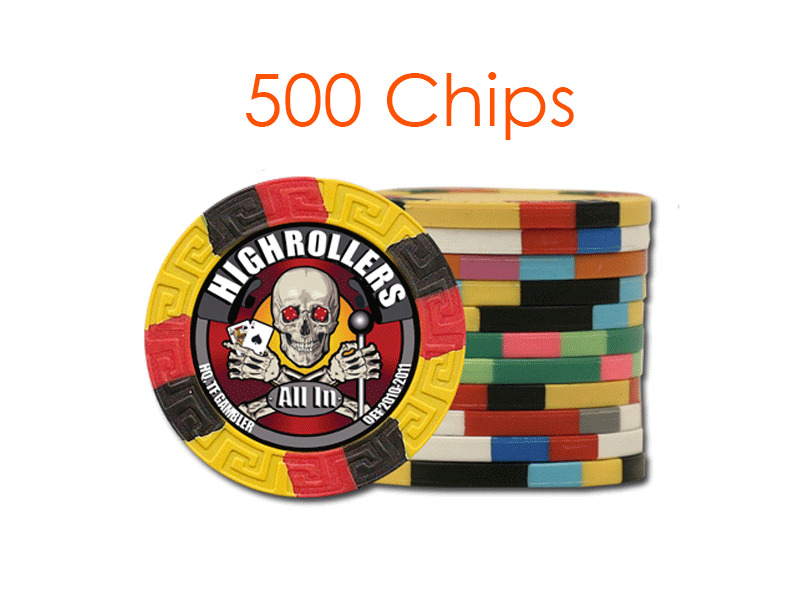 Custom Tri-Color Design Poker Chips w/Your Logo/Design in Full Color - 500 chips