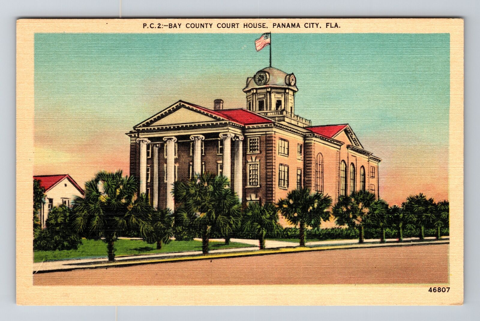 Panama City FL-Florida, Bay County Courthouse, Vintage Postcard