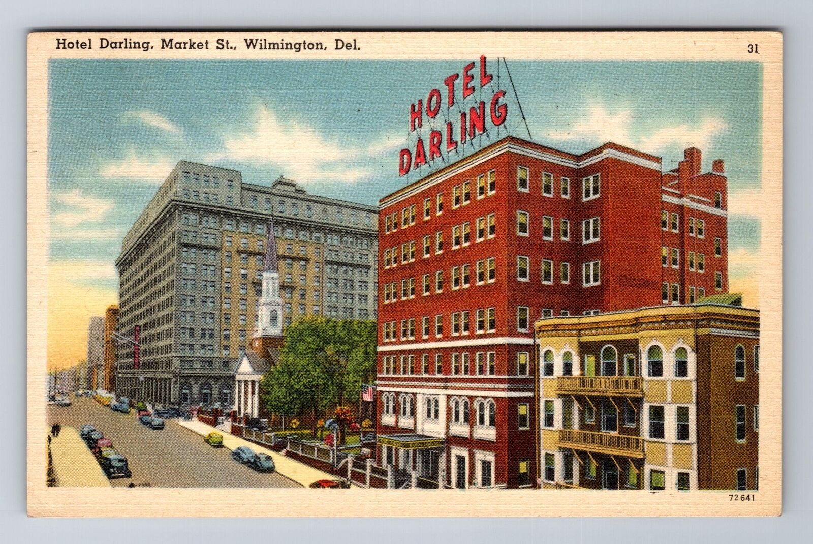 Wilmington DE-Delaware, Hotel Darling, Advertising, c1943 Vintage Postcard