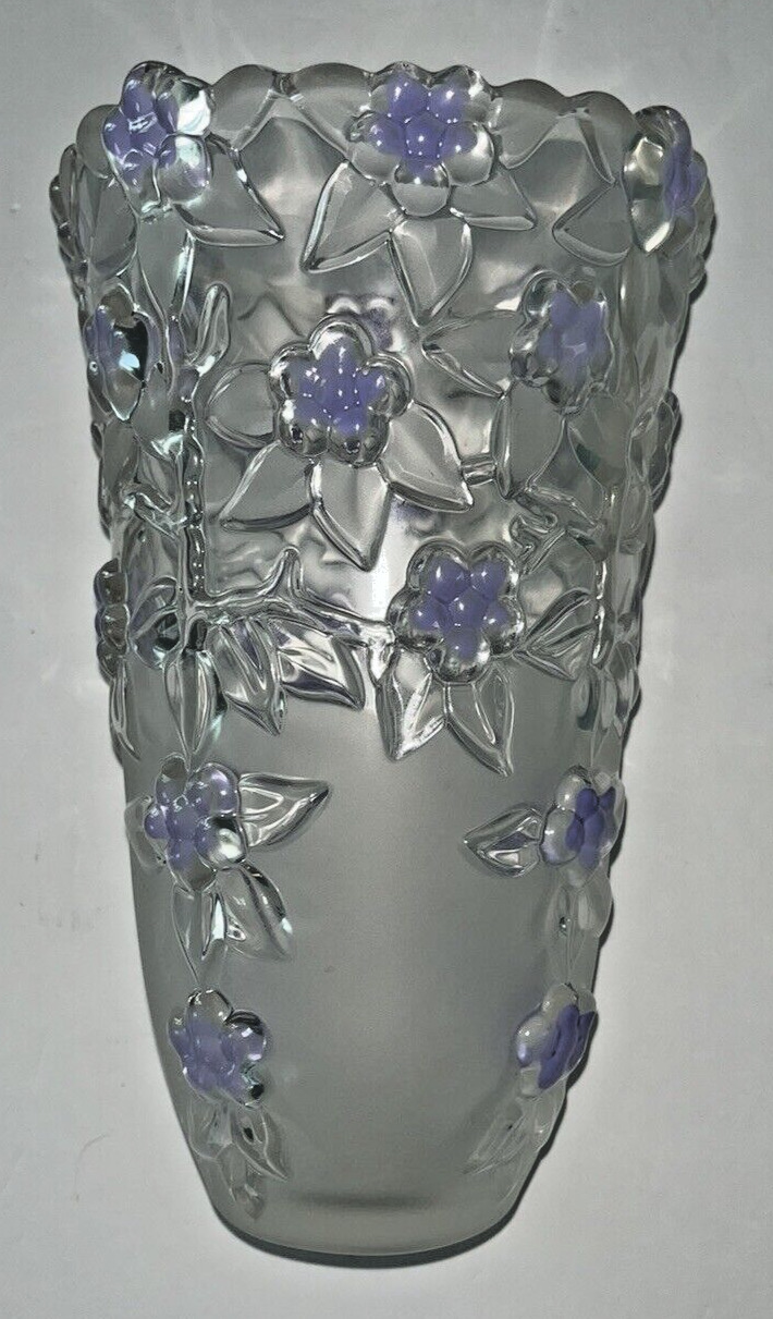 Mikasa Lavender Fields 9.5” Frosted Vase Great Condition Made in Germany