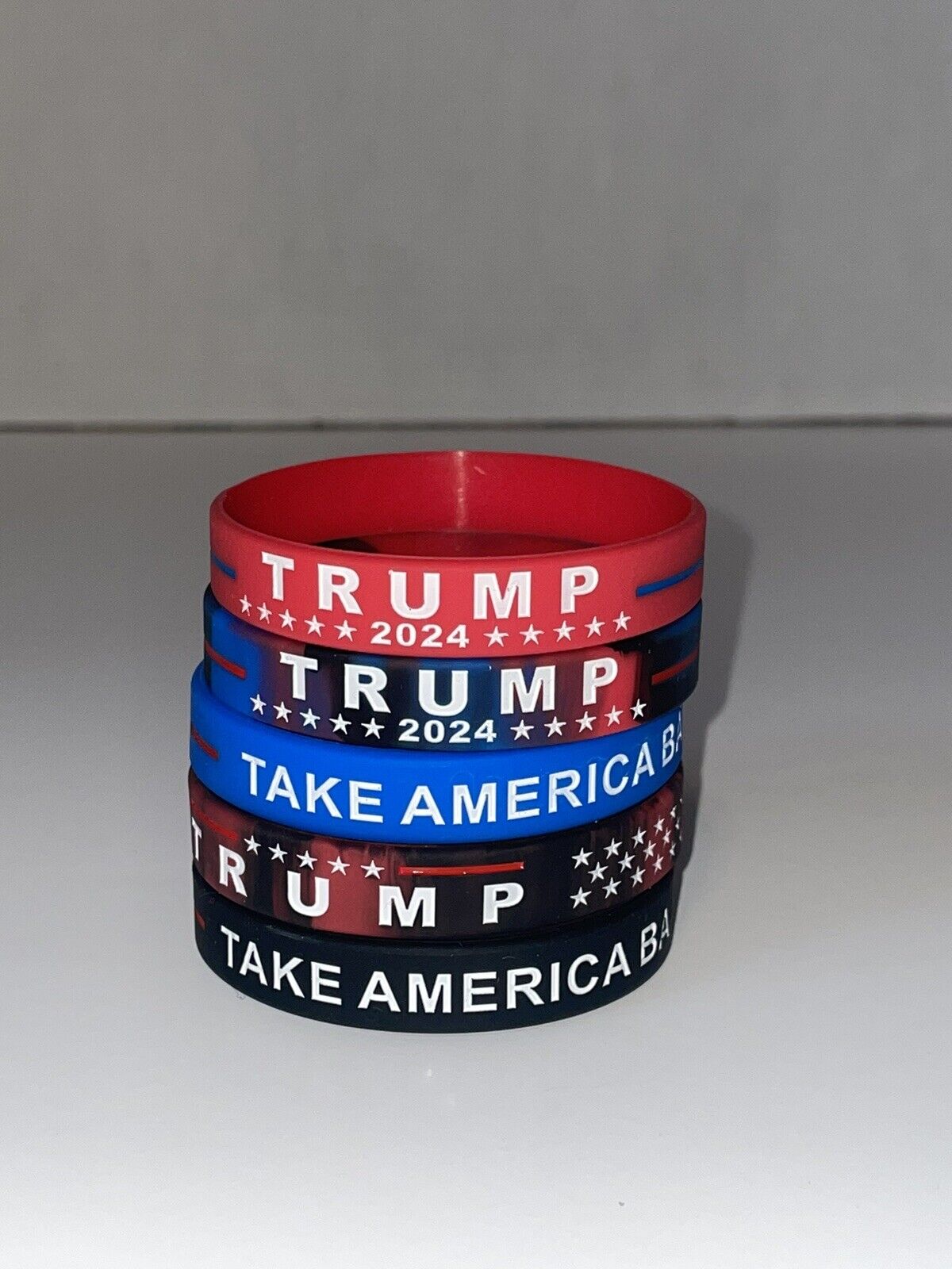 Donald Trump 2024 Bracelet/Wristband MAGA Variety Pack (Each Order Includes 5)