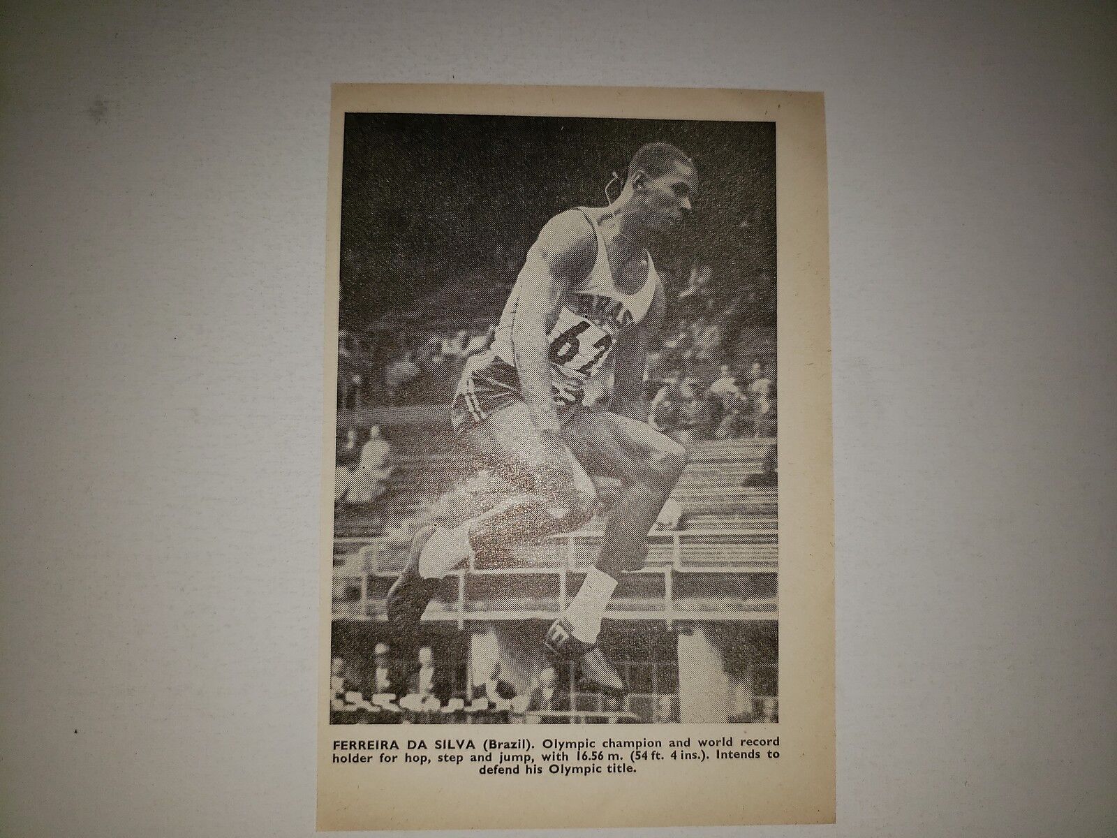Ferreira Da Silva Brazil Track 1956 World Sports Star Sheet