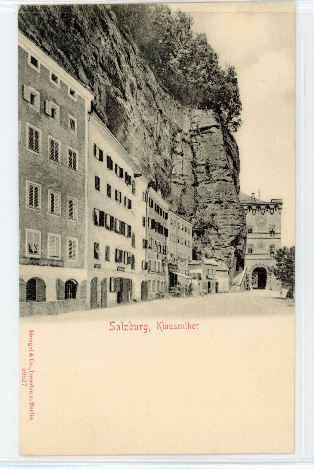Klausentor Gate, Salzburg, Austria, vintage 1910 postcard