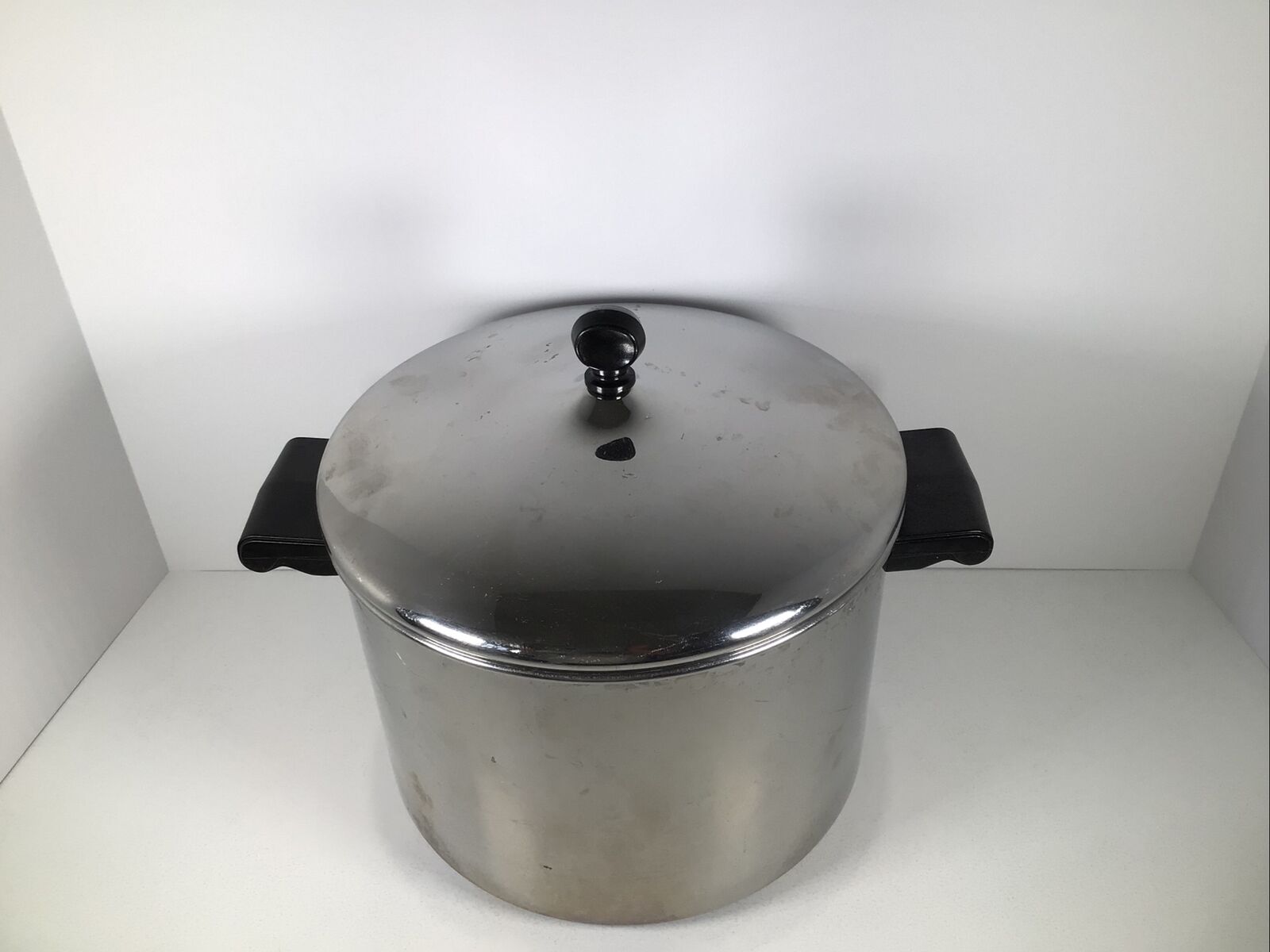 Vintage Farberware Aluminum Clad Stainless Steel 8 Qt Stock Pot W/Lid