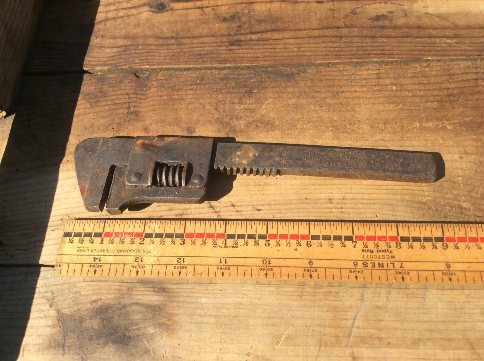 Vintage Wakefield No 19 Adjustable Wrench , 1922