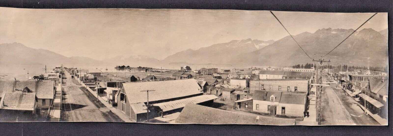 Panoramic Original Photo by Cameron VALDEZ ALASKA c 1910