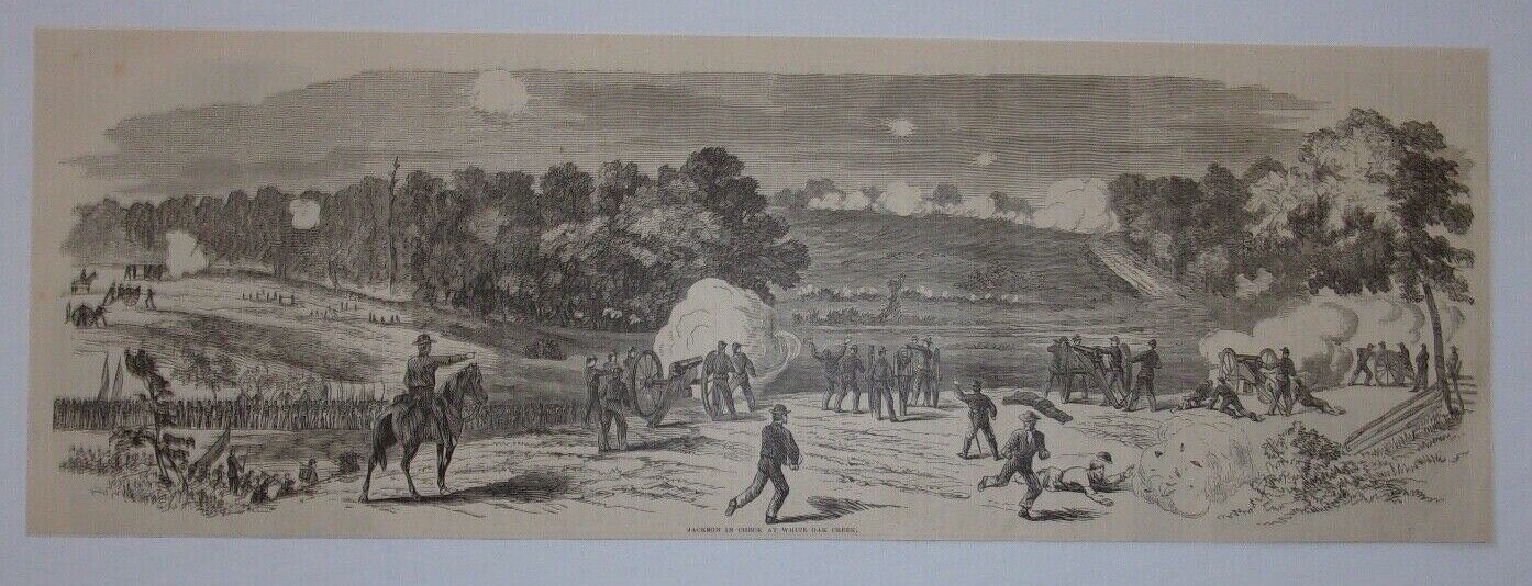 1866 Jackson In Check at White Oak Creek (Civil War) Engraving