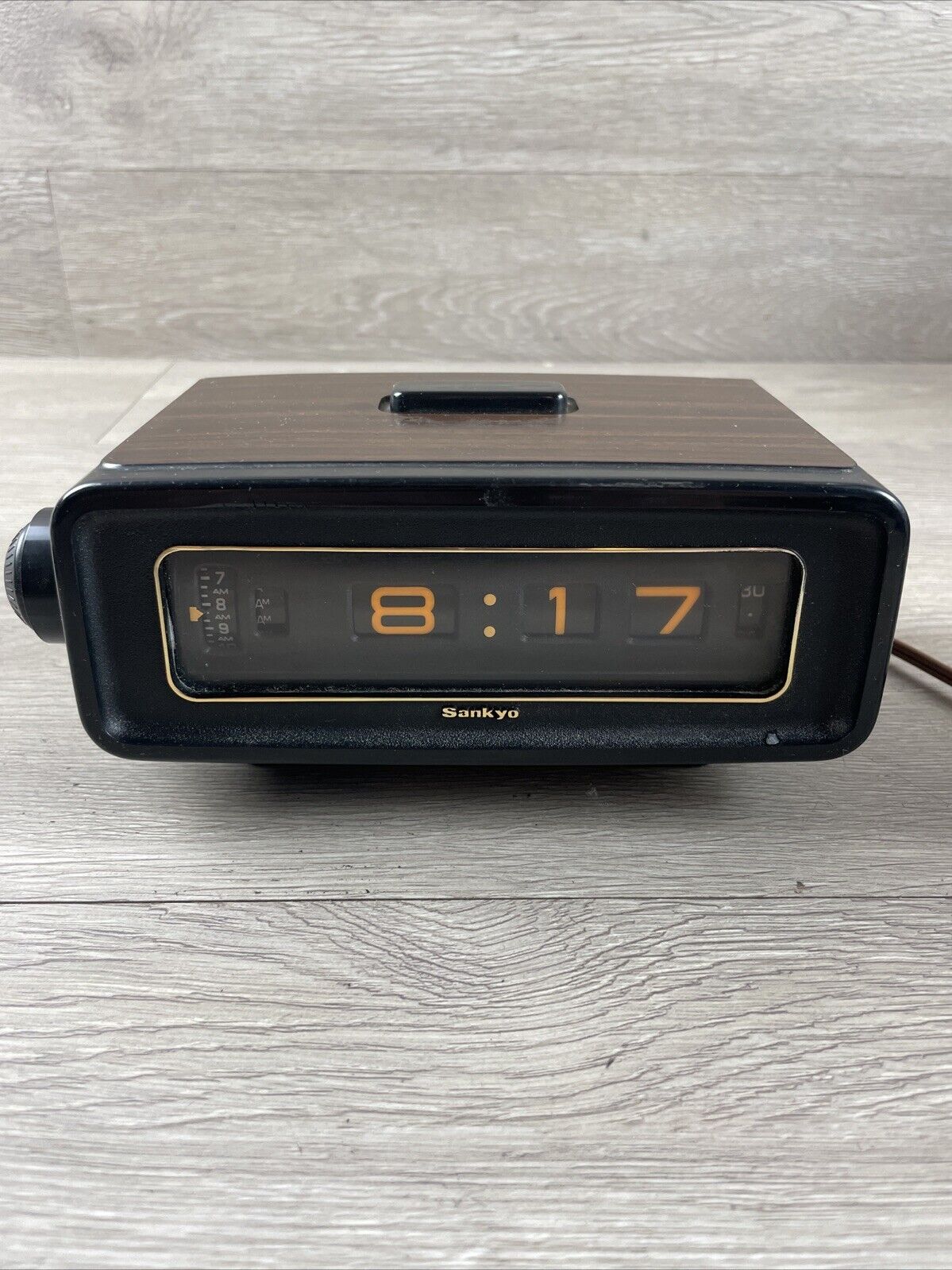 VINTAGE SANKYO Flip Alarm Clock Japan Space Age 1970s Model 304 SN TESTED