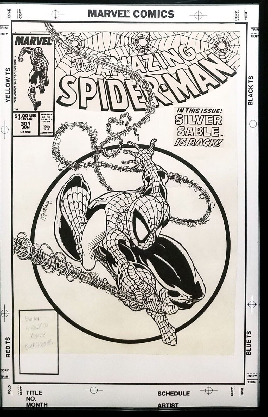 Amazing Spider-Man #301 by Todd McFarlane 11x17 FRAMED Original Art Print Comic
