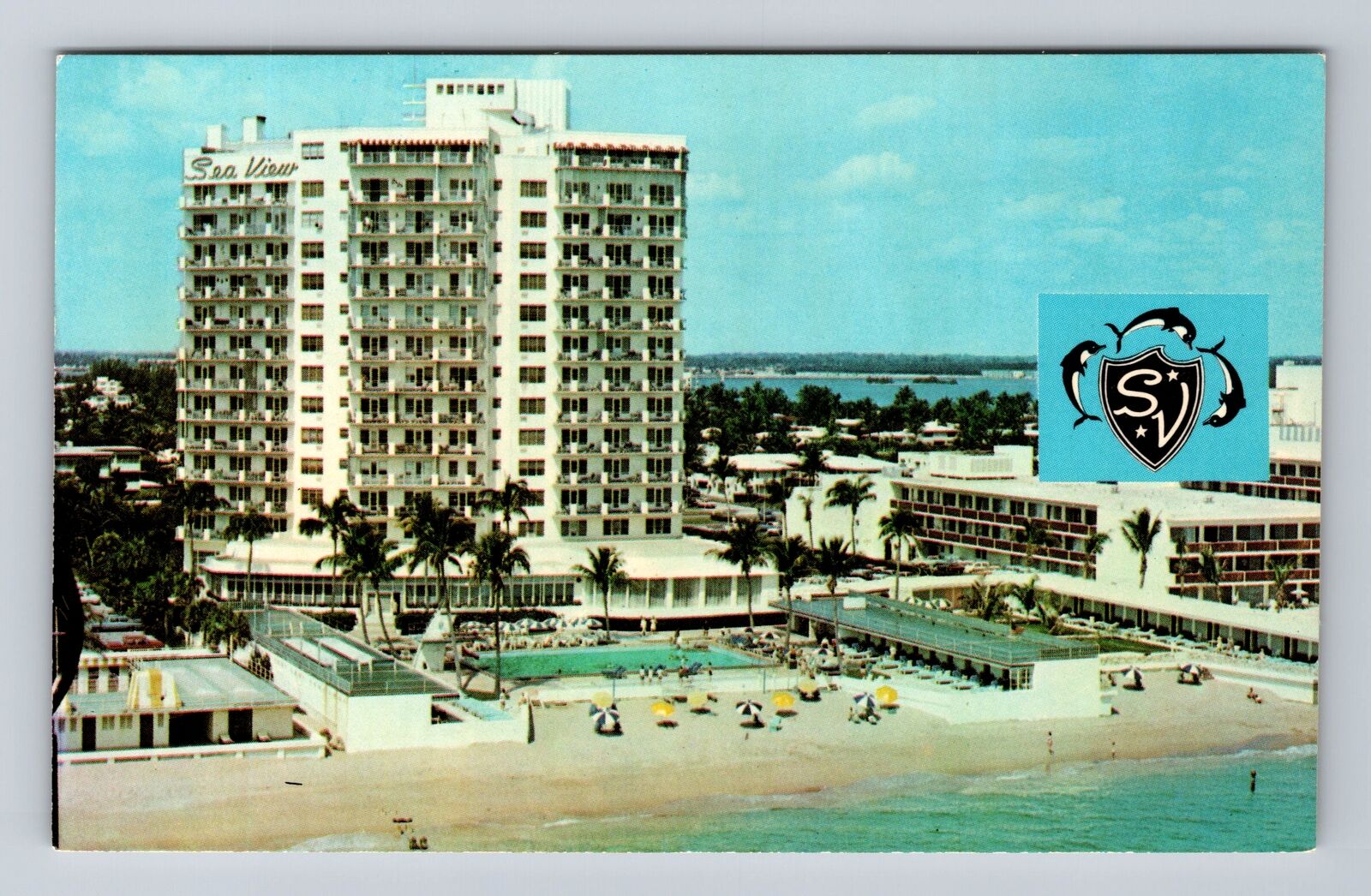 Miami Beach FL-Florida, Sea View, Bal Harbor, Advertising Vintage Postcard