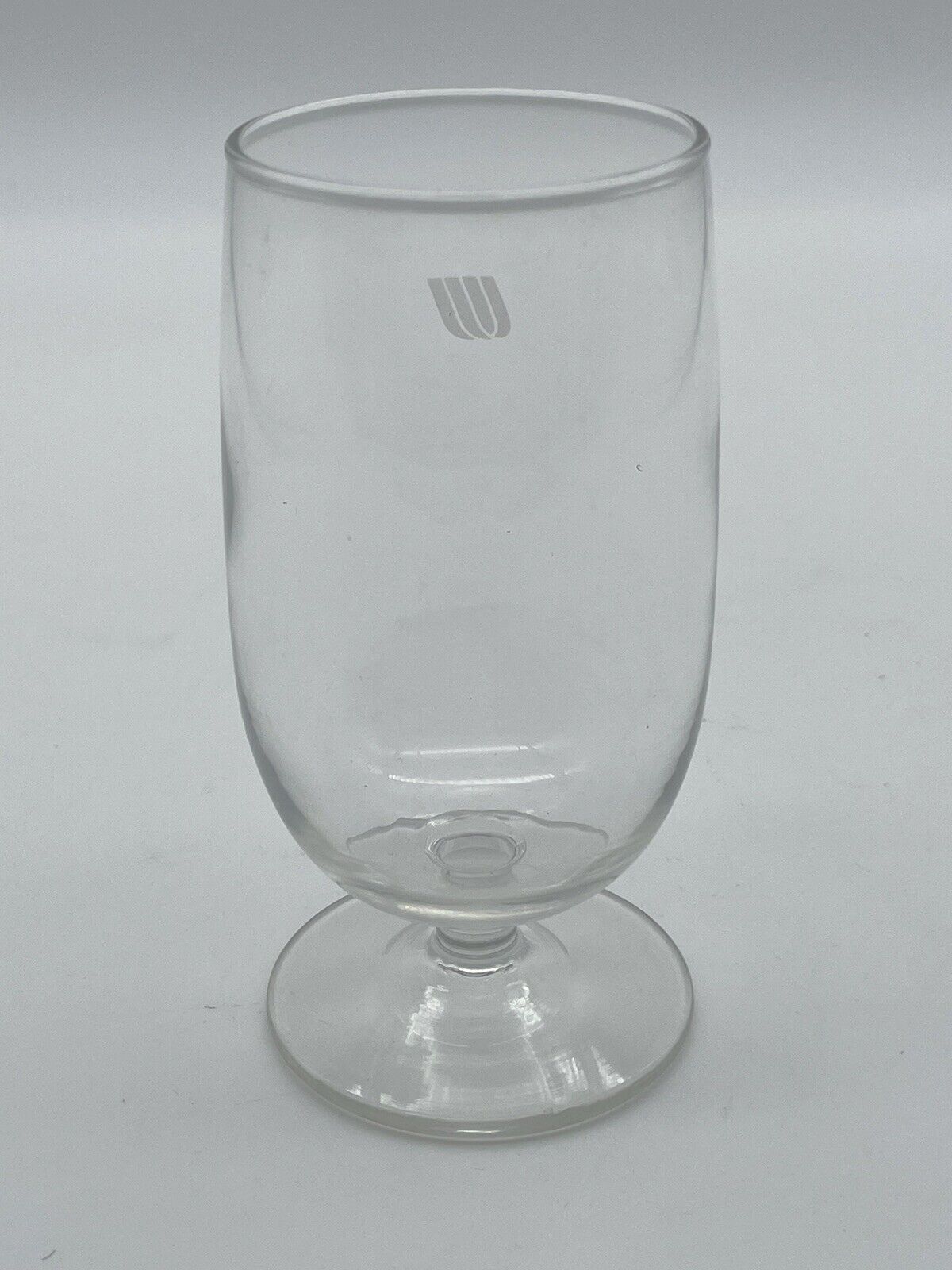 Vintage United Airlines Inflight Wine Glass 4.25” Unique Flaw Bubble In Glass