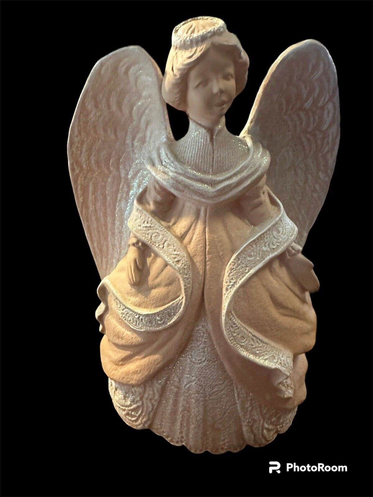 Vintage Angel Figurine Terracotta 8.5” Tall Beautiful VGUC