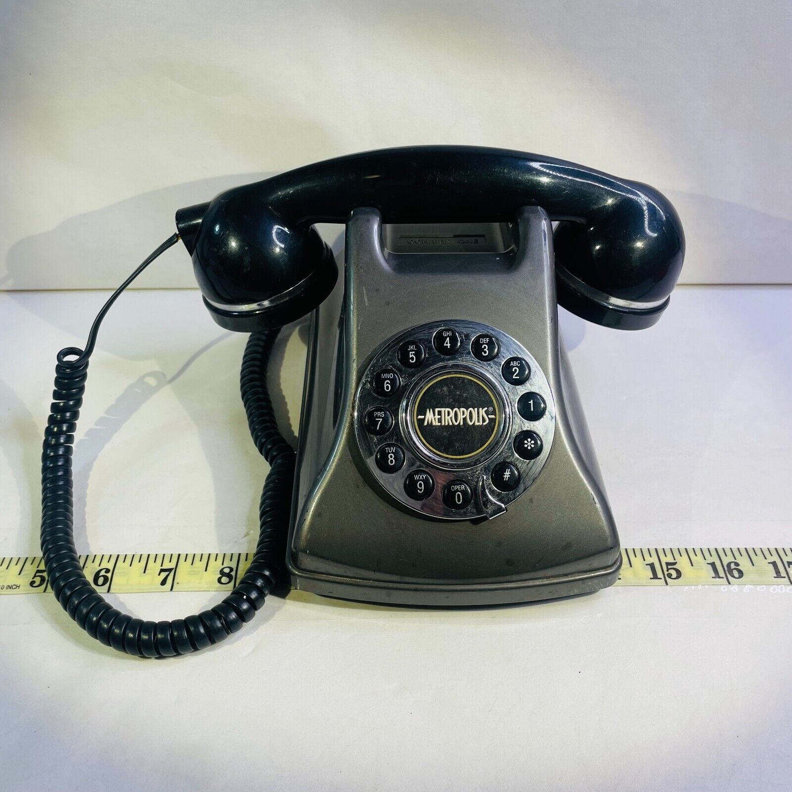 Metropolis SW2504 Electric Rotary Dial Desk Telephone Black Vintage