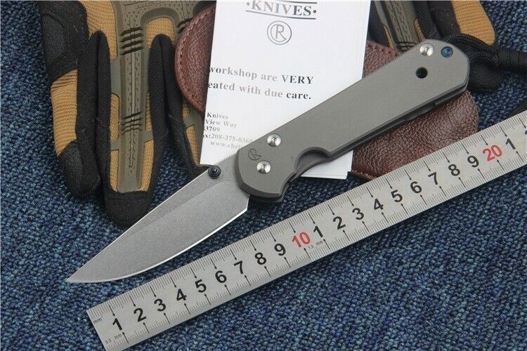 Large Sebenza21 Stone Wash D2 Blade Titanium Handle Pocket Outdoor Folding Knife