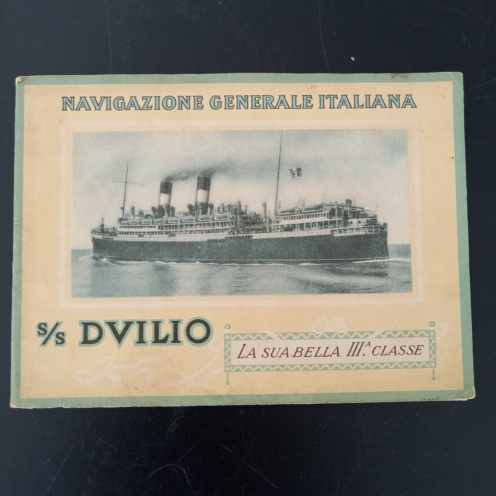 SS DUILIO Navigazione Generale Italiana Italian Line Interiors Brochure c.1925