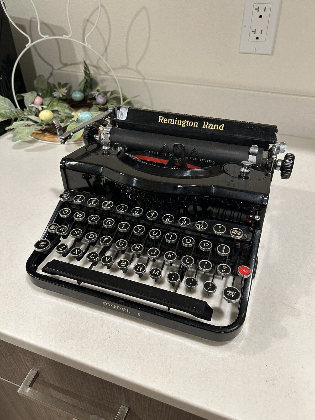 Remington Rand Model 1 Vintage Typewriter Slightly Used Working OG Case included
